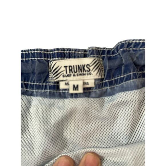 Trunks Surf & Swim Co. Men's Blue & Gray Oxford Swimming Trunks Shorts Size M - Picture 4 of 6